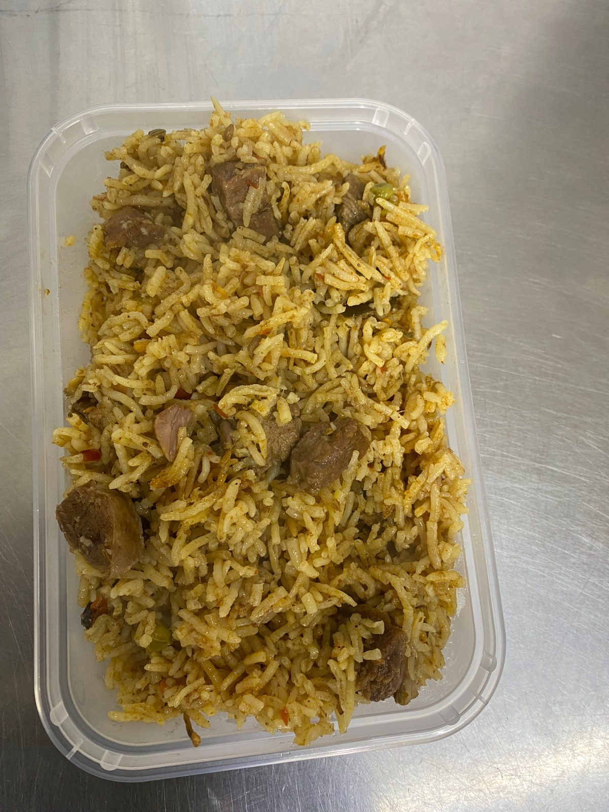 Lamb Bonless Pulaw.(akhni)